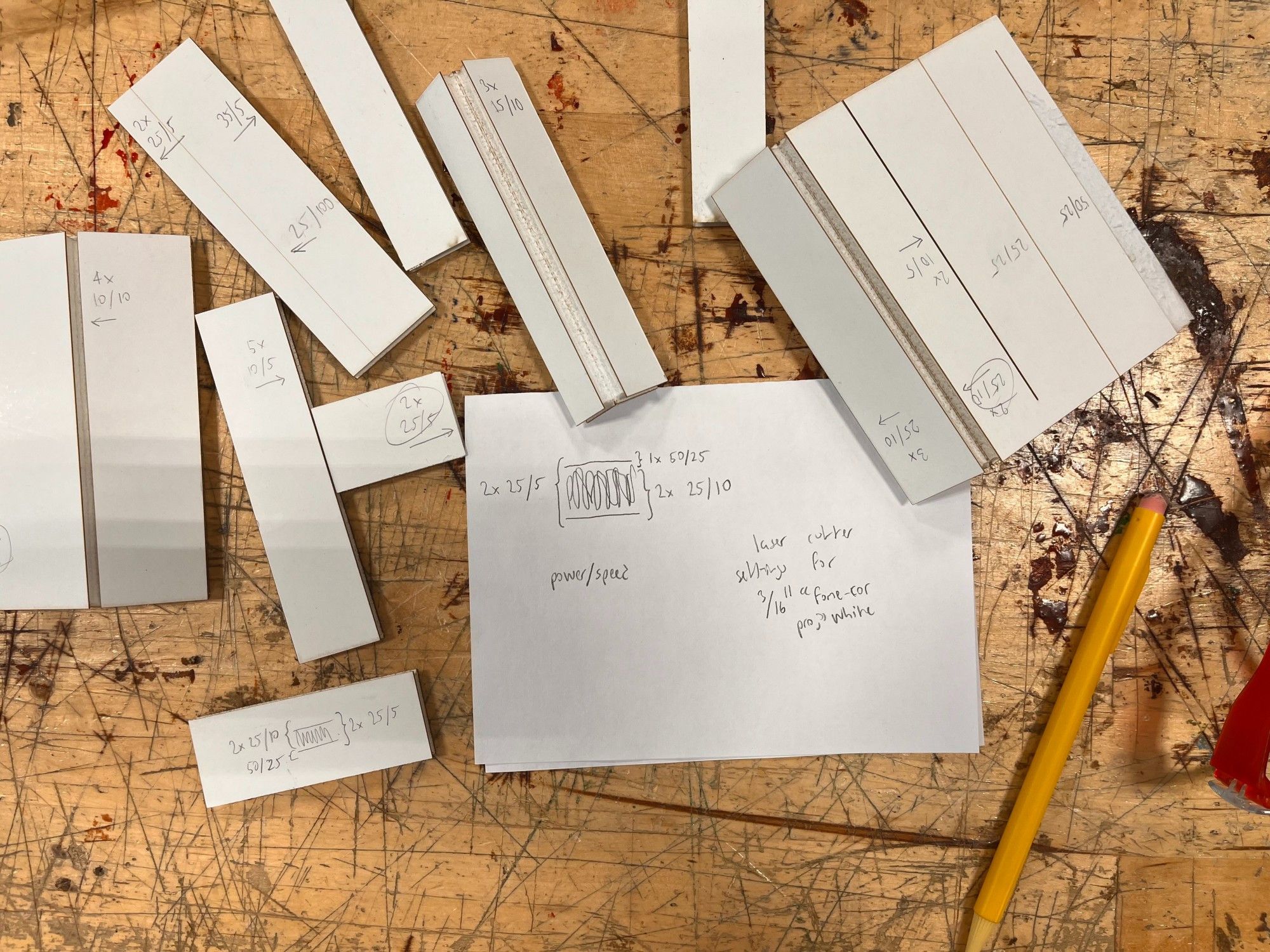 Figuring out the laser cutter settings was sometimes-smoky trial and error.